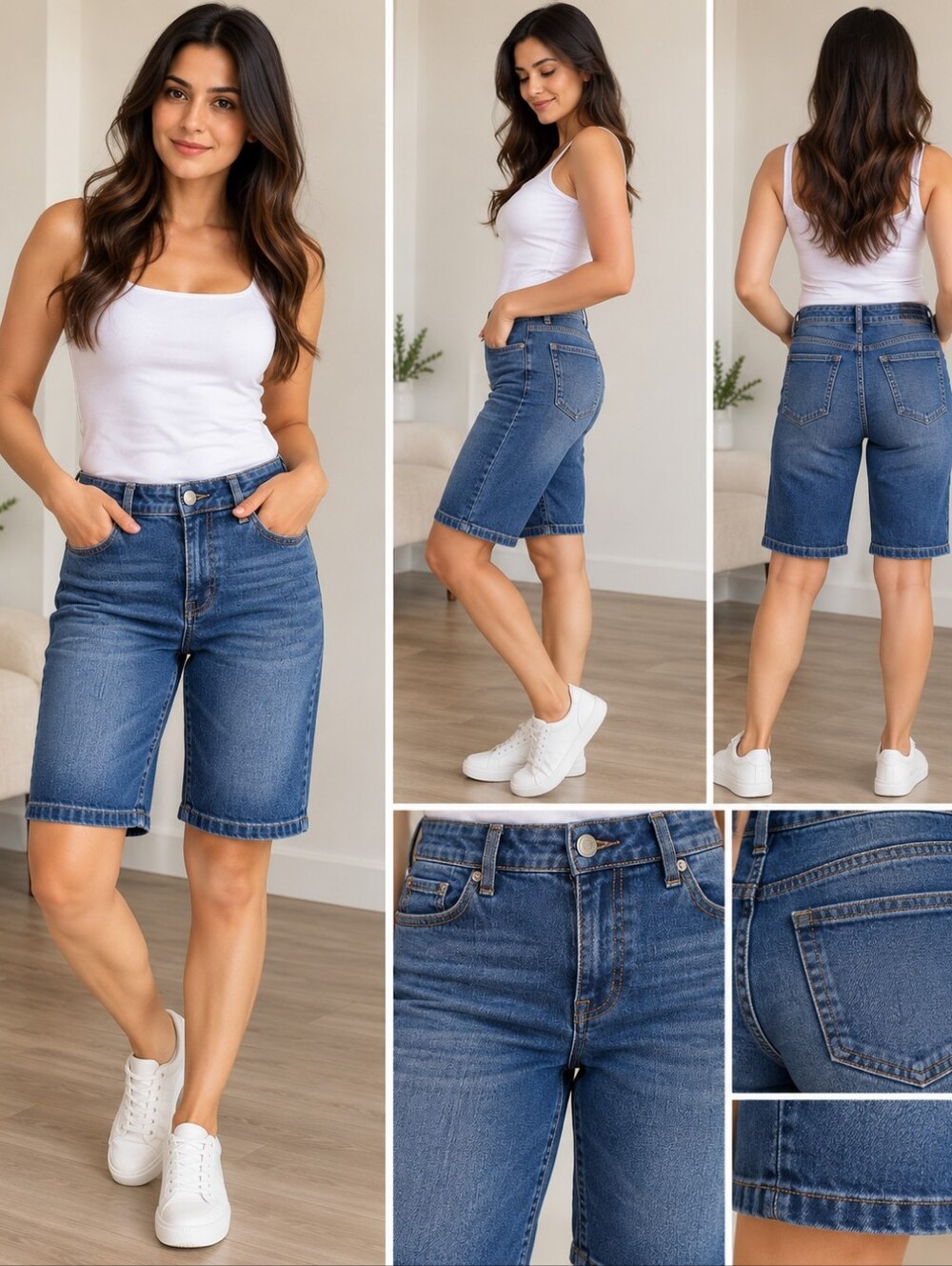 Women's Blue Denim Shorts